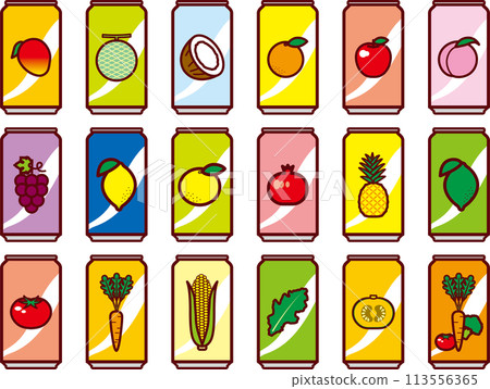 Canned juice, fruit and vegetable set Canned juice, fruit and vegetable set 113556365