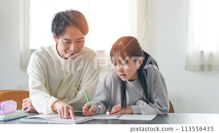 Girls taught studying 113556435