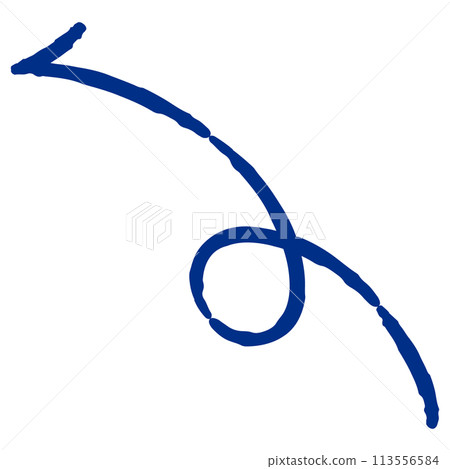 Illustration of a curved hand-drawn arrow (color) Illustration of a curved hand-drawn arrow (color) 113556584
