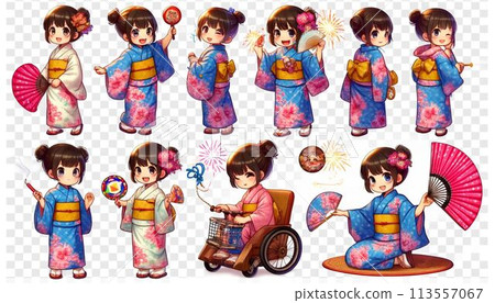 浴衣女孩插圖集 113557067