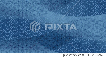 日本圖案圖案藍色背景 日本圖案圖案藍色背景 113557262