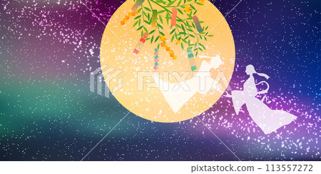 七夕日本圖案夏季背景 113557272