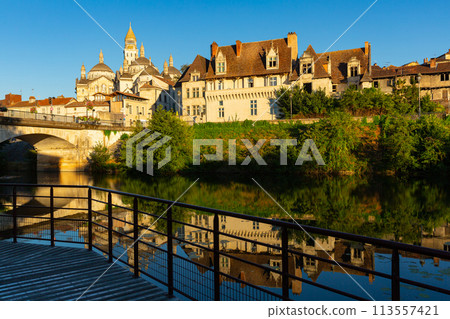 Saint Front Cathedral in Perigueux in the morning, Dordogne Saint Front Cathedral in Perigueux in the morning, Dordogne 113557421