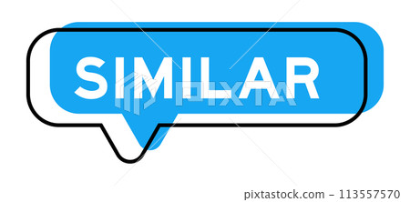Speech banner and blue shade with word similar on white background Speech banner and blue shade with word similar on white background 113557570