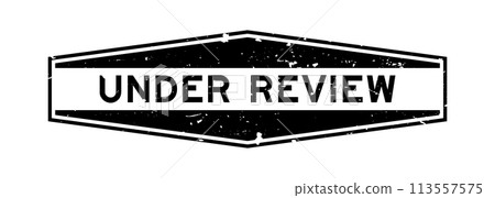 Grunge black under review word hexagon rubber seal stamp on white background Grunge black under review word hexagon rubber seal stamp on white background 113557575