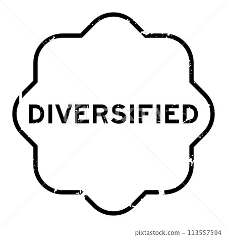 Grunge black diversified word rubber seal stamp on white background 113557594