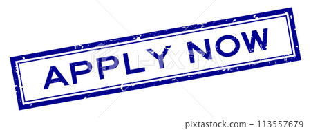Grunge blue apply now word square rubber seal stamp on white background Grunge blue apply now word square rubber seal stamp on white background 113557679