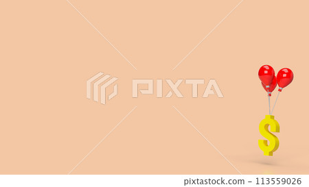 The dollar symbol and balloon for Business concept 3d rendering. 113559026