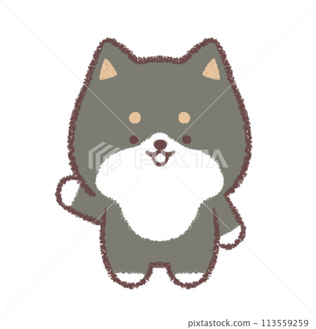 黑色柴犬引導你的姿勢 113559259