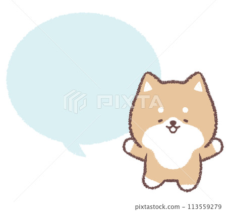 快樂的柴犬和講話泡泡 快樂的柴犬和講話泡泡 113559279