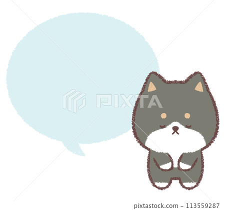 鞠躬黑柴犬和講話泡泡 113559287