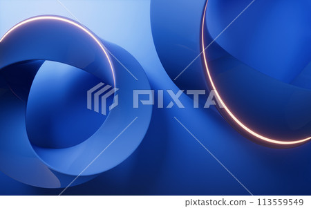 Blue curve geometry background, 3d rendering. Blue curve geometry background, 3d rendering. 113559549