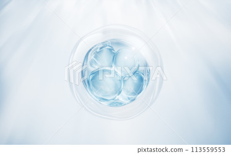 Transparent blue liquid bubble, 3d rendering. 113559553