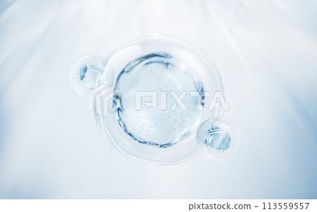 Transparent blue liquid bubble, 3d rendering. 113559557