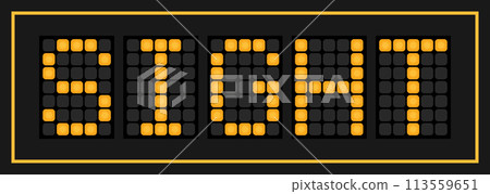 Orange color led banner in word sight on black background Orange color led banner in word sight on black background 113559651