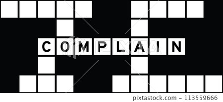 Alphabet letter in word complain on crossword puzzle background 113559666