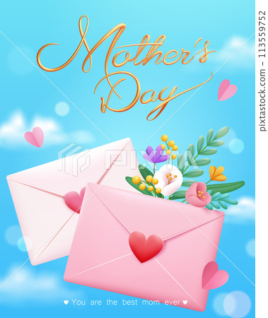 3D romantic Mothers Day poster 113559752