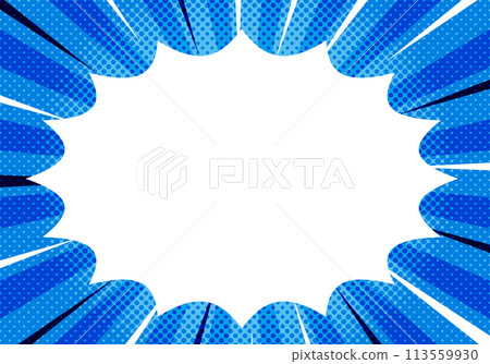 Bomb frame concentrated line radiation background 12 blue 113559930