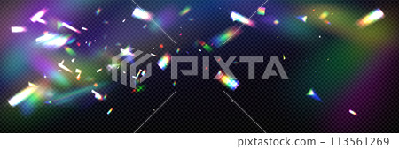 Diamond light and rainbow prism flare glass effect 113561269