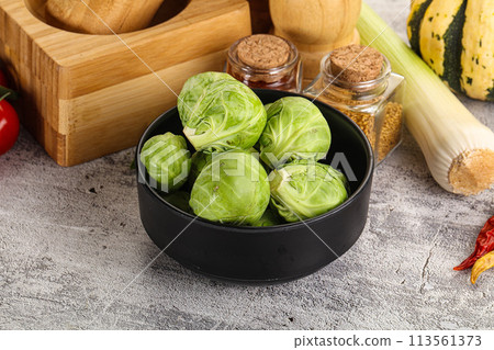 Brussels sprout cabbage in the bowl 113561373
