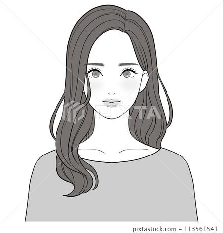 Illustration of a woman with long hair 113561541