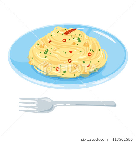 盤子上的佩佩羅西諾義大利麵 113561596