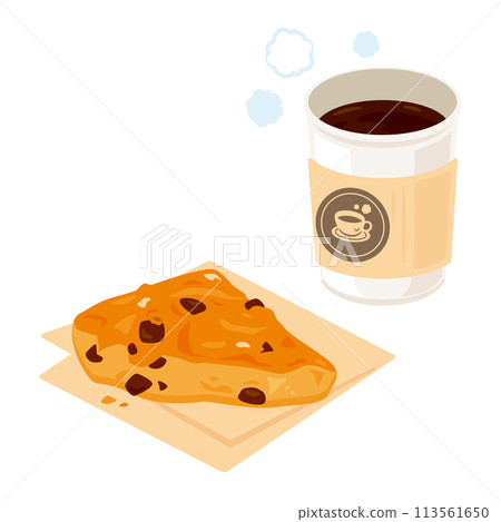 Scones and hot coffee set 113561650