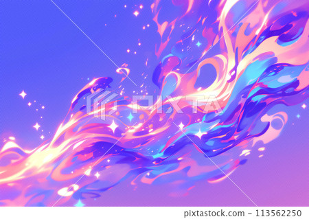 夢幻般的流動霓虹色液體 113562250
