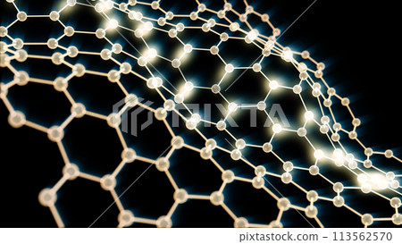 Glowing hexagonal structure, 3d rendering. Glowing hexagonal structure, 3d rendering. 113562570