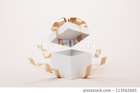 Opening gift box, festivals and celebrations, 3d rendering. Opening gift box, festivals and celebrations, 3d rendering. 113562685