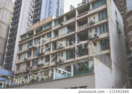 middle level residential buildings in Hong Kong. March 23 2024 113562888