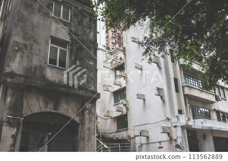 middle level residential buildings in Hong Kong. March 23 2024 113562889