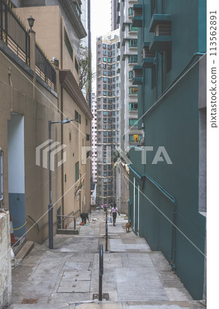 middle level residential buildings in Hong Kong. March 23 2024 113562891
