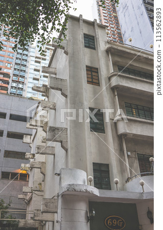 middle level residential buildings in Hong Kong. March 23 2024 113562893