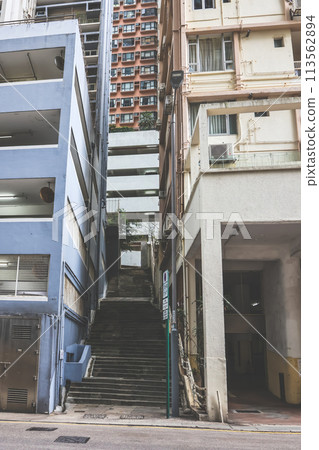 middle level residential buildings in Hong Kong. March 23 2024 113562894