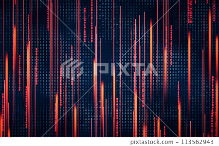 Binary numbers with cyberspace, 3d rendering. 113562943