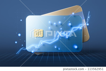 Bank card with 3d cartoon style, 3d rendering. 113562951