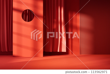Abstract geometry interior background, 3d rendering. 113562971