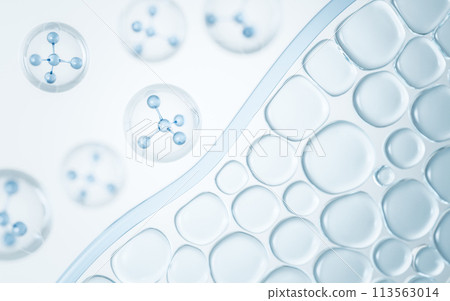 Transparent skin cell, 3d rendering. 113563014