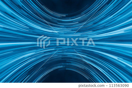 Flowing lines with digital cyberspace, 3d rendering. 113563090