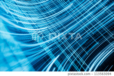 Flowing lines with digital cyberspace, 3d rendering. Flowing lines with digital cyberspace, 3d rendering. 113563094