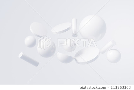 Abstract geometry shapes background, 3d rendering. 113563363