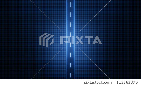 Highway road with digital space background, 3d rendering. Highway road with digital space background, 3d rendering. 113563379