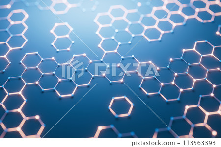 Hexagonal structure background, 3d rendering. Hexagonal structure background, 3d rendering. 113563393
