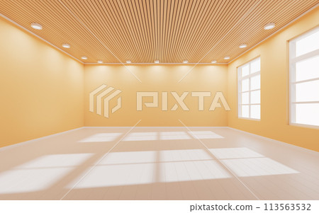 Empty room with light comes in, 3d rendering. Empty room with light comes in, 3d rendering. 113563532