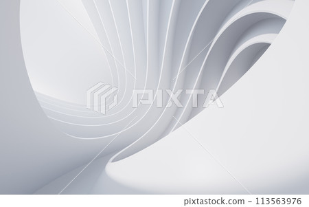 Abstract white curve geometry background, 3d rendering. Abstract white curve geometry background, 3d rendering. 113563976