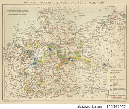 Early 20th Century World Map German Industry 113564052