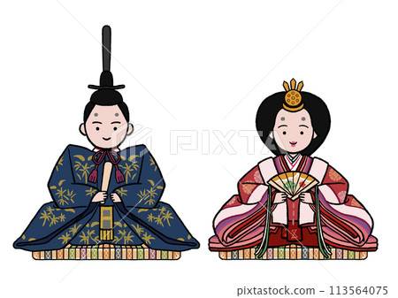 Illustration of Hina dolls (hina dolls) Illustration of Hina dolls (hina dolls) 113564075