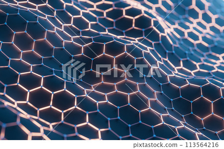 Hexagonal structure background, 3d rendering. Hexagonal structure background, 3d rendering. 113564216