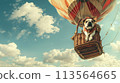 Dog Sitting in Hot Air Balloon Dog Sitting in Hot Air Balloon 113564665